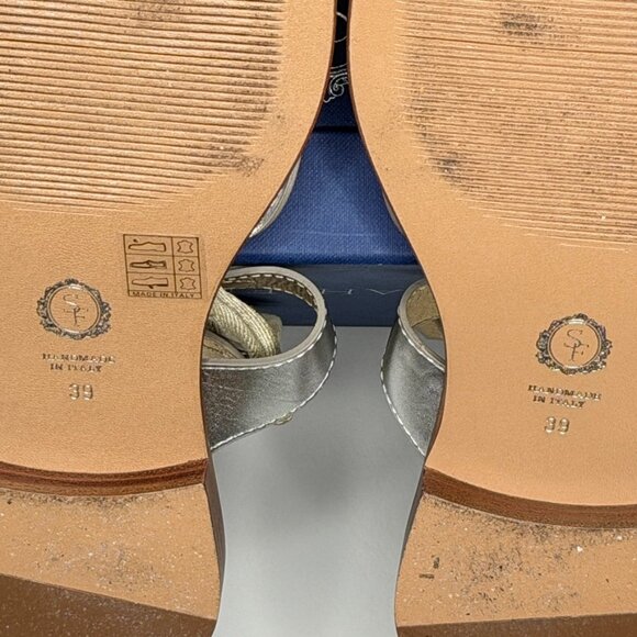 Sarah Flint Grear Silvery Gold Calf Sandals - Picture 5 of 8